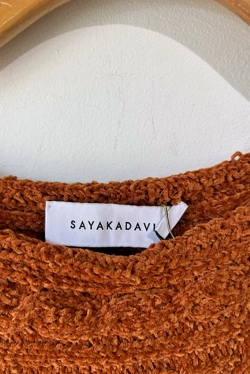 Sayaka Davis Rust Chenille Knit Dress Selected by The Curatorial Dept.