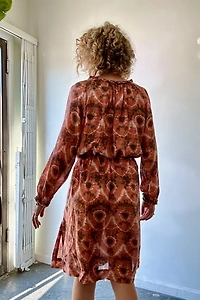 Raquel Allegra Orange Silk Tie-Dye Dress Selected by The Curatorial Dept.