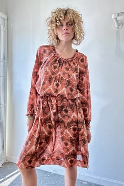 Raquel Allegra Orange Silk Tie-Dye Dress Selected by The Curatorial Dept.