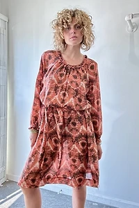 Raquel Allegra Orange Silk Tie-Dye Dress Selected by The Curatorial Dept.