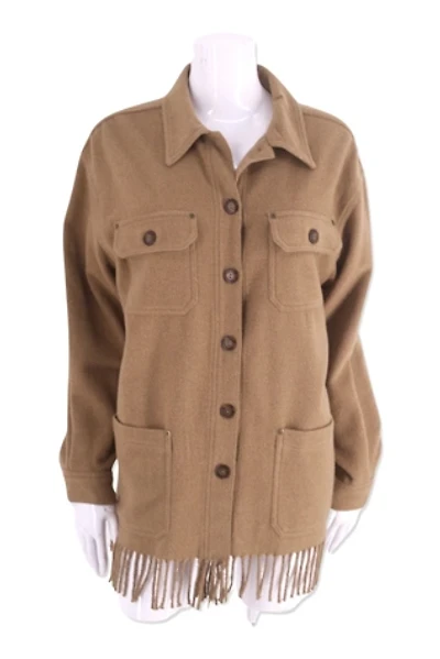 1990s Camel Fringed Blanket Jacket Selected By Ritual Vintage