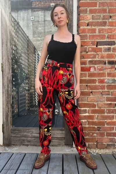 Vintage 1990s Laurèl Leopard & Belt Motif Jeans Selected by Personal Choice