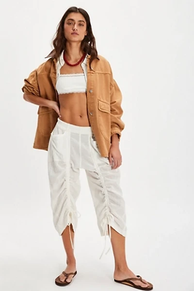 Gianna Ruched Gaucho Pull-On Pants
