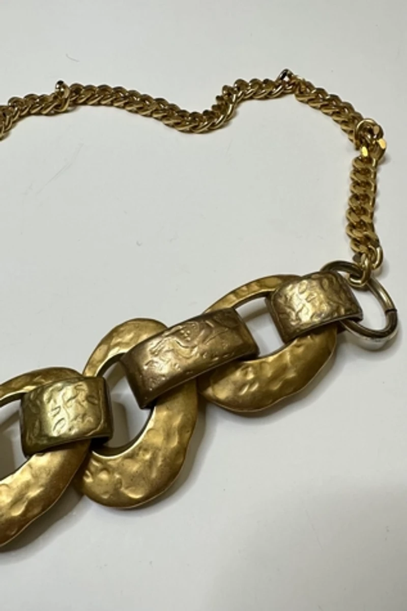 1990s Heavy Gold Tone Link Chain Belt Selected by Cherry
