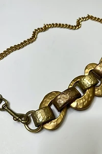 1990s Heavy Gold Tone Link Chain Belt Selected by Cherry