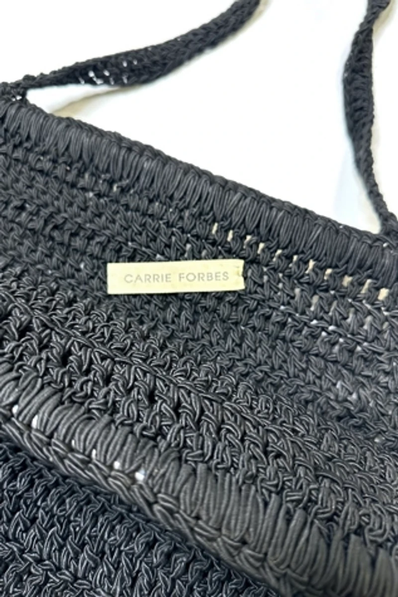 1980s Black Woven Bag Selected by Cherry