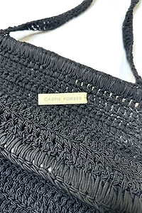 1980s Black Woven Bag Selected by Cherry