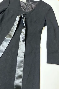 1960s French Black Wool Holiday Cocktail Dress Selected by Cherry