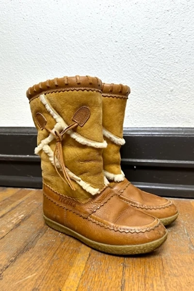 1980s Shearling Patchwork Leather Boots Selected by Cherry