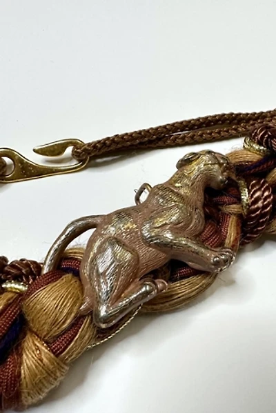 1980s Woven Yarn Belt with Wildcat Buckle Selected by Cherry