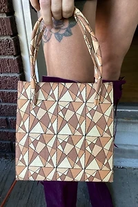 Deadstock 1950s Mosaic Print Box Frame Handbag Selected by Cherry