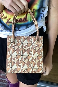 Deadstock 1950s Mosaic Print Box Frame Handbag Selected by Cherry