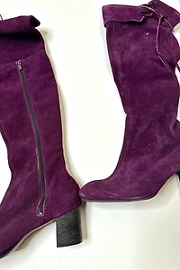 1960s Purple Suede Knee High Boots Selected by Cherry