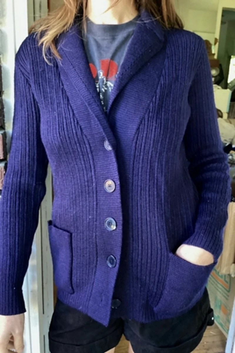 1970s Anne Klien Chunky Wool Cardigan Selected by Cherry