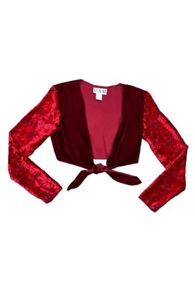 Vintage 1990s Red Burn Out Velvet Tie Top Selected by BusyLady Baca & The Goods