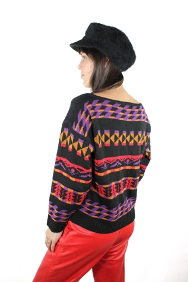 1980s Retro Holiday Sweater Selected By Moons + Junes Vintage