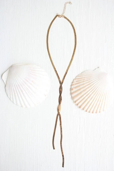 1980s Gold Braided Chain Necklace Selected By Moons + Junes Vintage