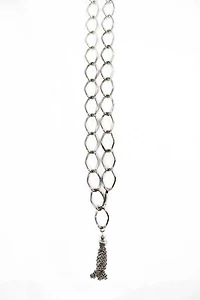 1980s Silver Chain Pendant Necklace Selected By Moons + Junes Vintage