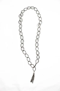 1980s Silver Chain Pendant Necklace Selected By Moons + Junes Vintage
