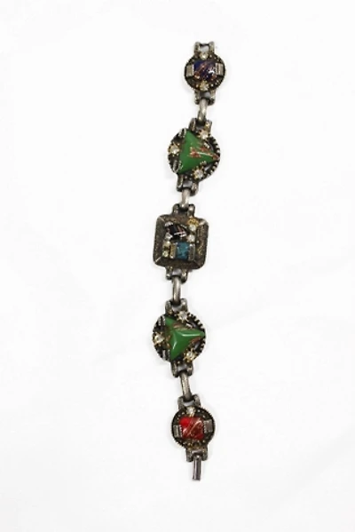 1980s Gemstone Crystal Chain Bracelet Selected By Moons + Junes Vintage