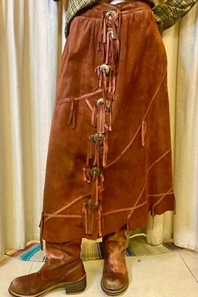 Vintage 1970’s Suede Western Skirt Selected by Nomad Vintage