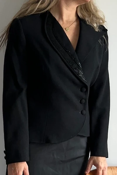 Vintage Asymmetrical Beaded Wool Bert Newman Bolero Style Jacket Selected by KA.TL.AK