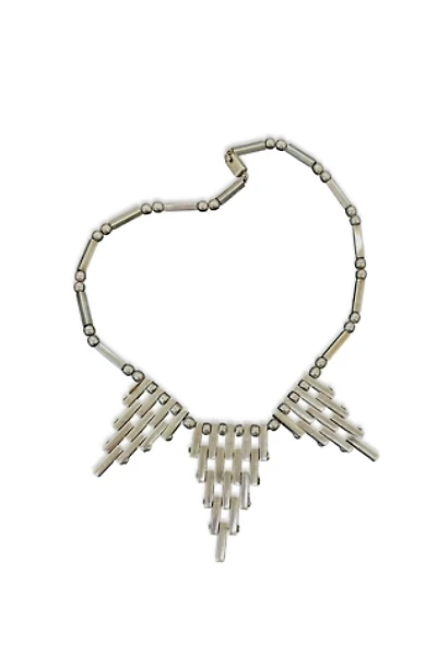 Vintage Modernist Sterling Silver Articulating Triangle Collar  Necklace Selected by MARMALADE