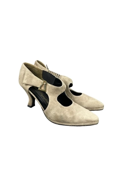 Vintage Karl Lagerfeld Tan Suede Shoes Selected By Ankh By Racquel Vintage