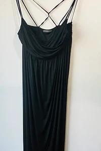 ALEXANDER McQUEEN 2006 "Neptune" Black Plunge Evening Dress Selected by The Curatorial Dept.