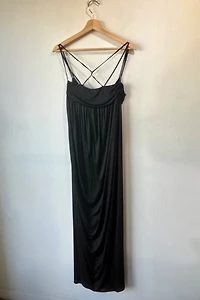ALEXANDER McQUEEN 2006 "Neptune" Black Plunge Evening Dress Selected by The Curatorial Dept.