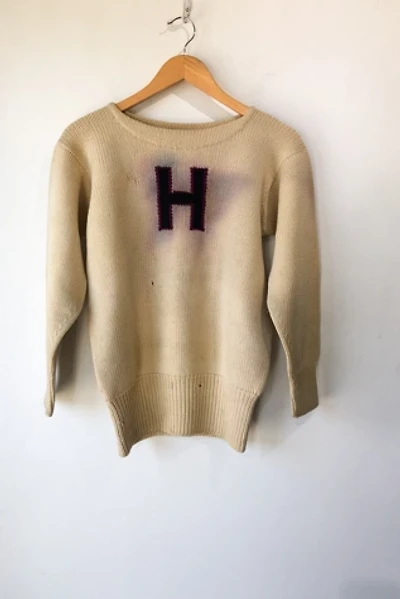 Vintage Samuel Adams "H" Ivory Sweater Selected by The Curatorial Dept.