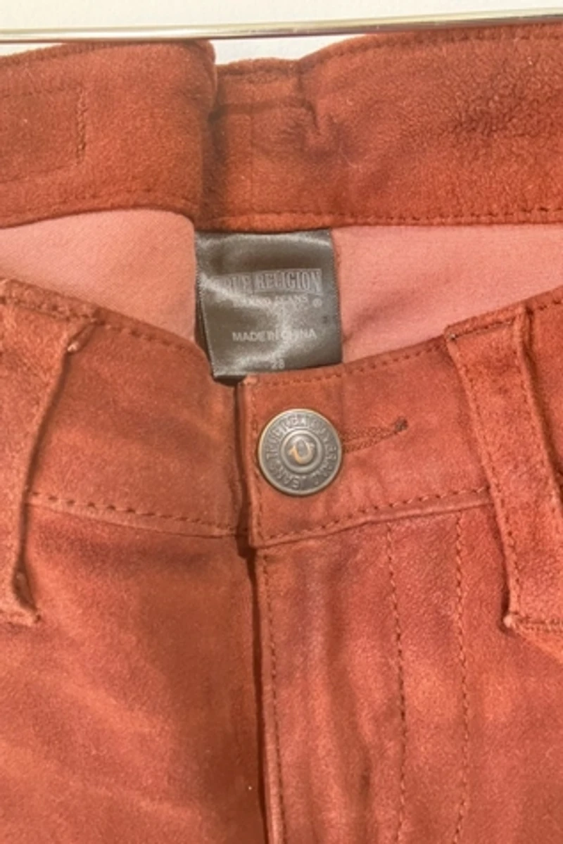 True Religion Brown Suede Pants Selected by The Curatorial Dept.