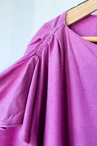 Electric Feathers Fuchsia Ruffle Silk Caftan Selected by The Curatorial Dept.