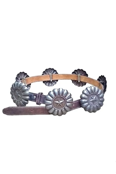 Vintage German Silver + Leather Belt Selected by Garbage Soup