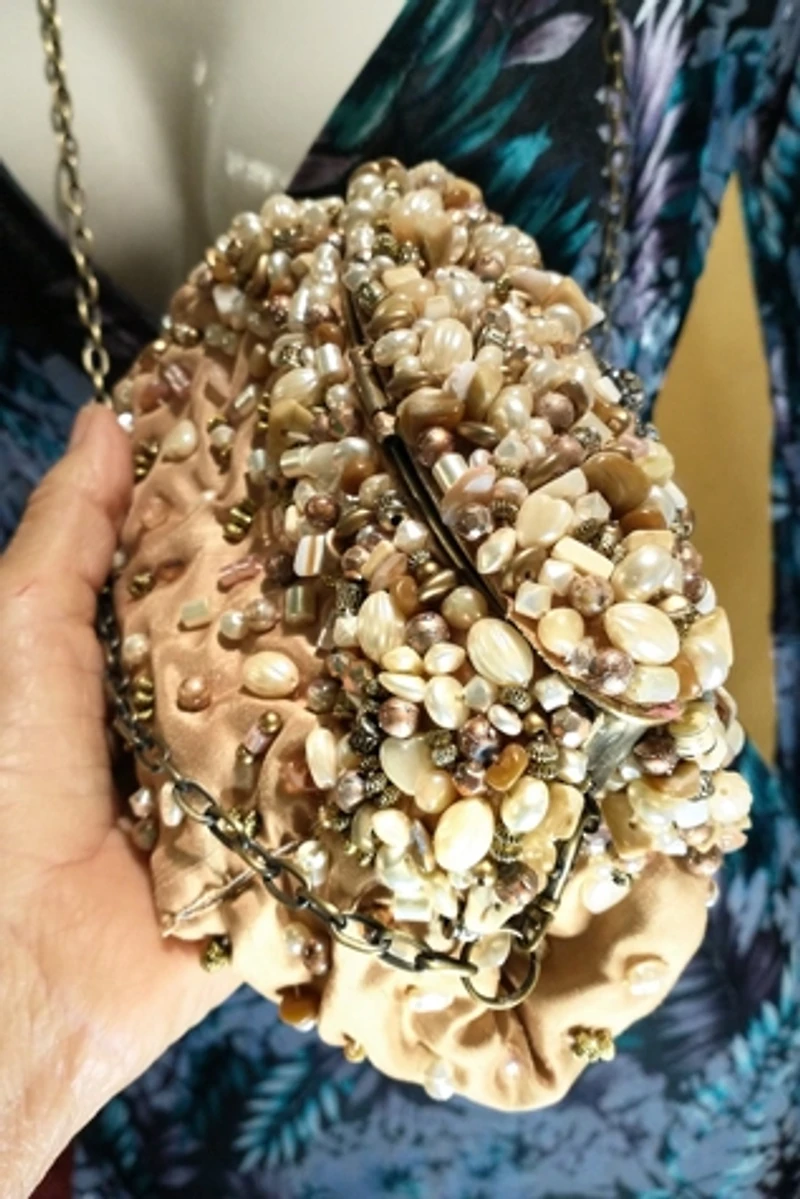 Y2K Designer Shell and Bead Bag Selected by Garbage Soup