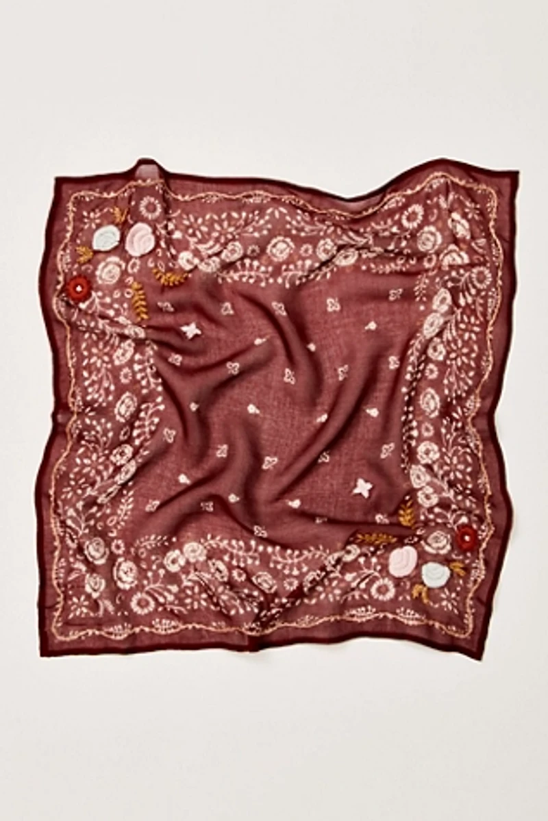 Chan Luu Embroidered Floral Bandana