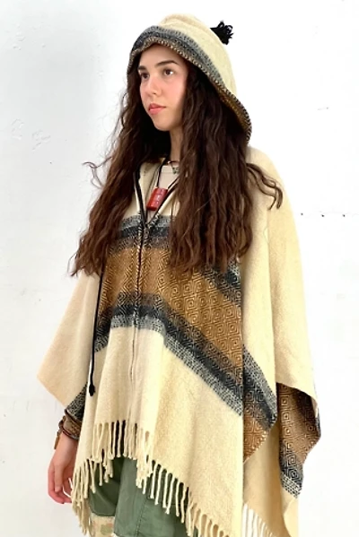 Vintage Wool Zip-Up Hoodie Poncho Selected by Anna Corinna