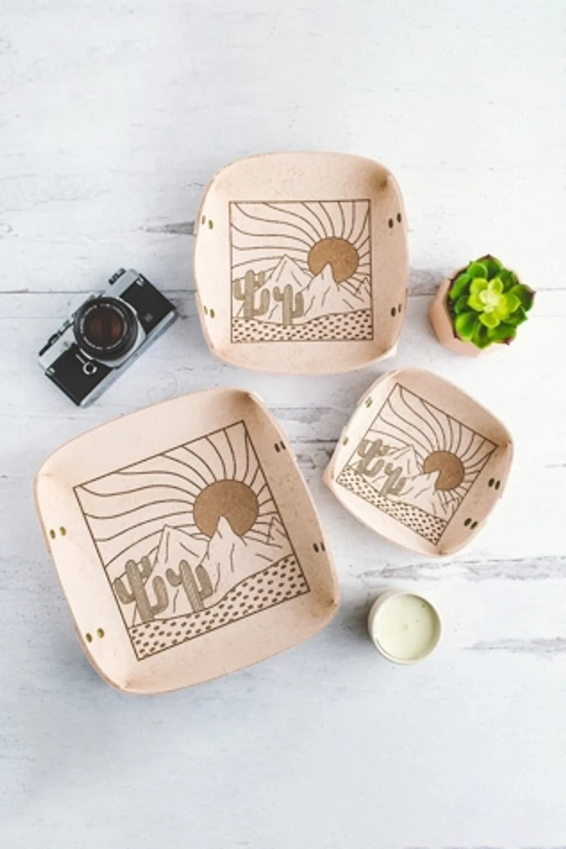 Giving Bracelets Leather Catchall Desert Print Tray