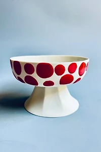Kaase Atelier Dots & Stripes Handmade Fine Porcelain Mini Footed Christmas Bowl
