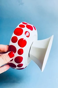 Kaase Atelier Dots & Stripes Handmade Fine Porcelain Mini Footed Christmas Bowl