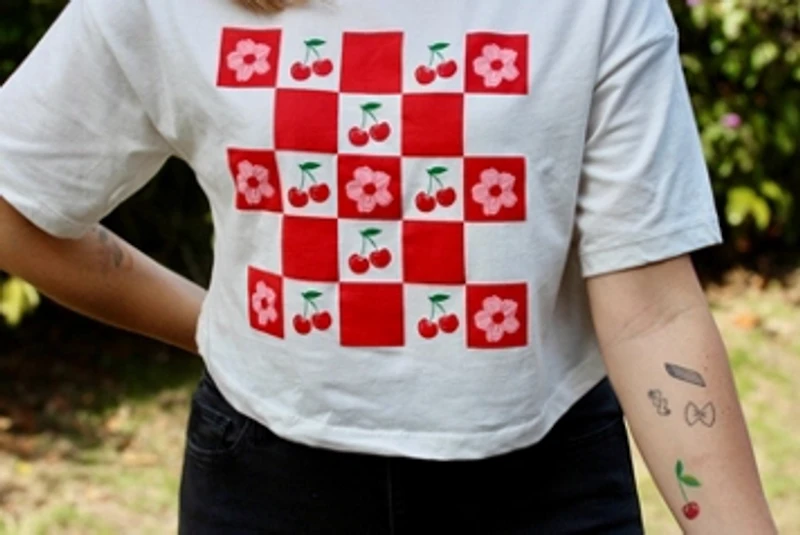Overseasoned Cherry Picnic Crop Tee