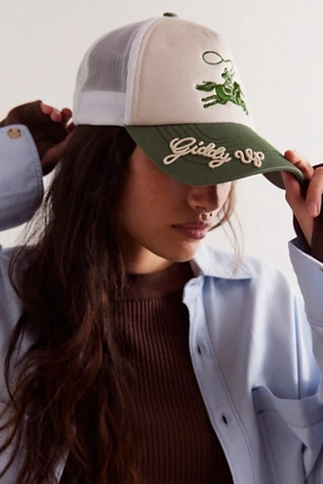 Understated Leather Giddy Up Trucker Hat | Pacific City display picture 1