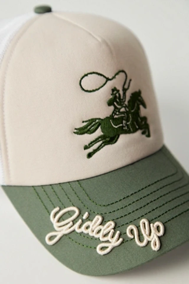Understated Leather Giddy Up Trucker Hat | Pacific City display picture 3
