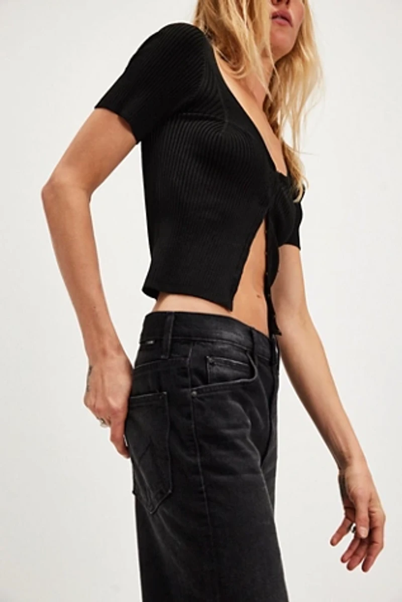 MOTHER The Spinner Zip Sneak Jeans