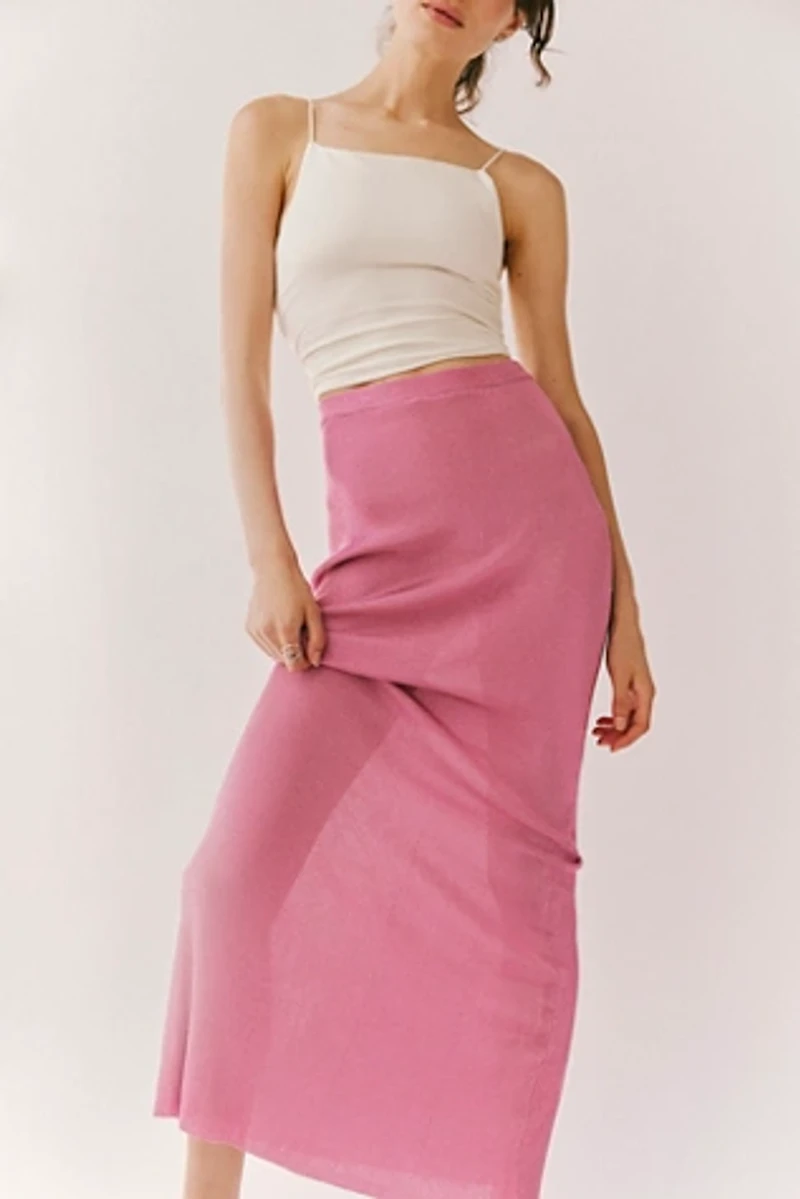 SER.O.YA Harmony Metallic Knit Maxi Skirt