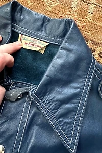 1950s Navy Blue Leather McGregor Jacket Selected by Grievous Angel Vintage