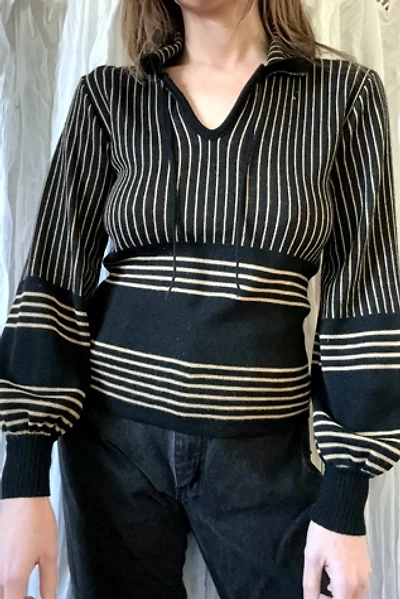 Vintage Ballon Sleeve Stripe Knit Selected by Grievous Angel Vintage