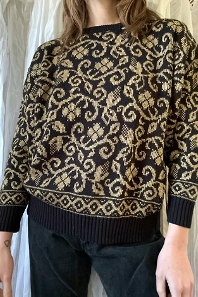 Vintage Black and Gold Sparkle Sweater Selected by Grievous Angel Vintage