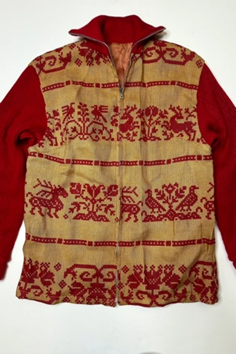 1950s Knit and Burlap Jacket Selected by Cherry