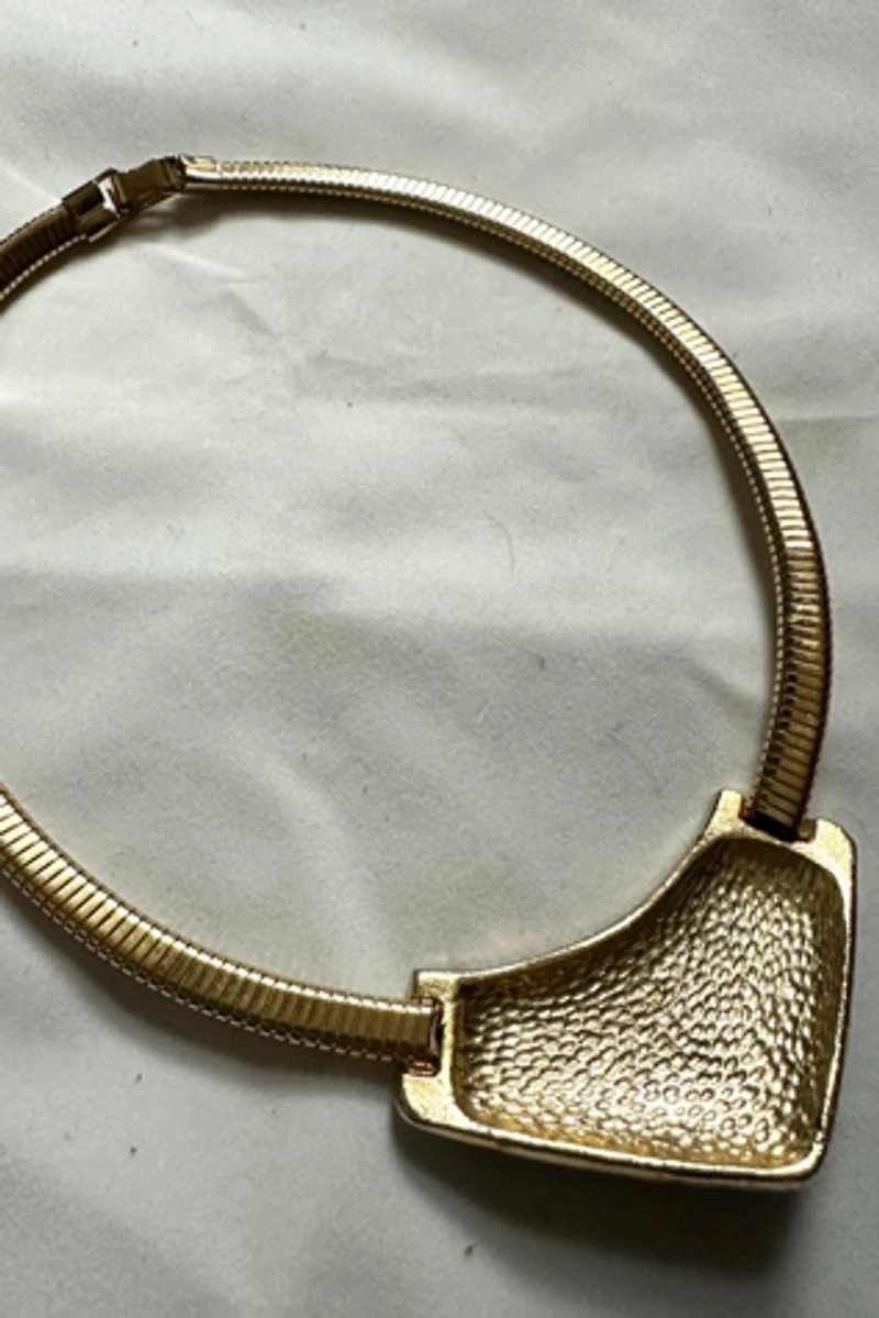 1970s Brass Snake Chain Disco Necklace Selected by Cherry